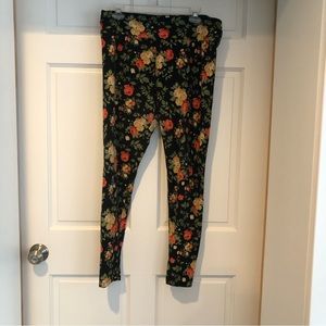 Black Floral LuLaRoe Leggings